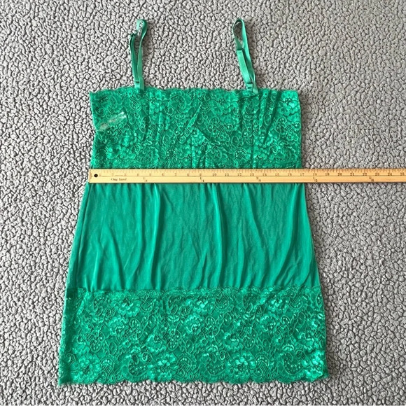 Women’s Kissable by Coquette Green Lace Mesh Tube Slip Dress Lingerie Pajama XL - Picture 3 of 8